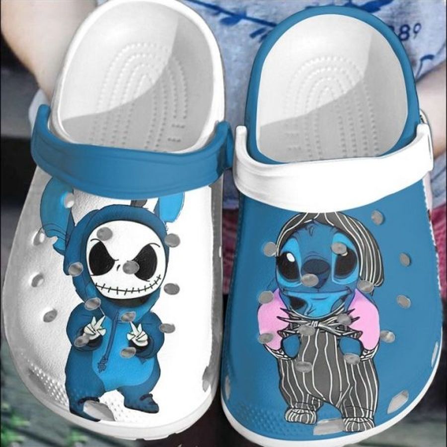 Baby Jack Skellington And Stitch Crocs Clogs