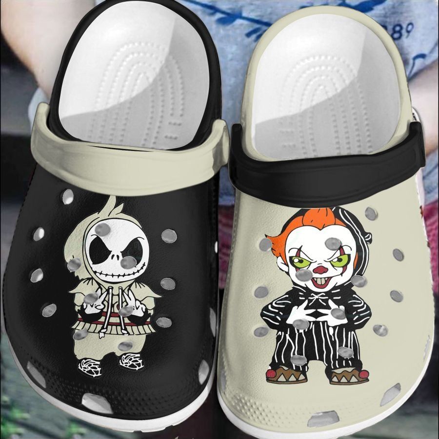 Cute IT Pennywise And Jack Skellington Crocs Clogs