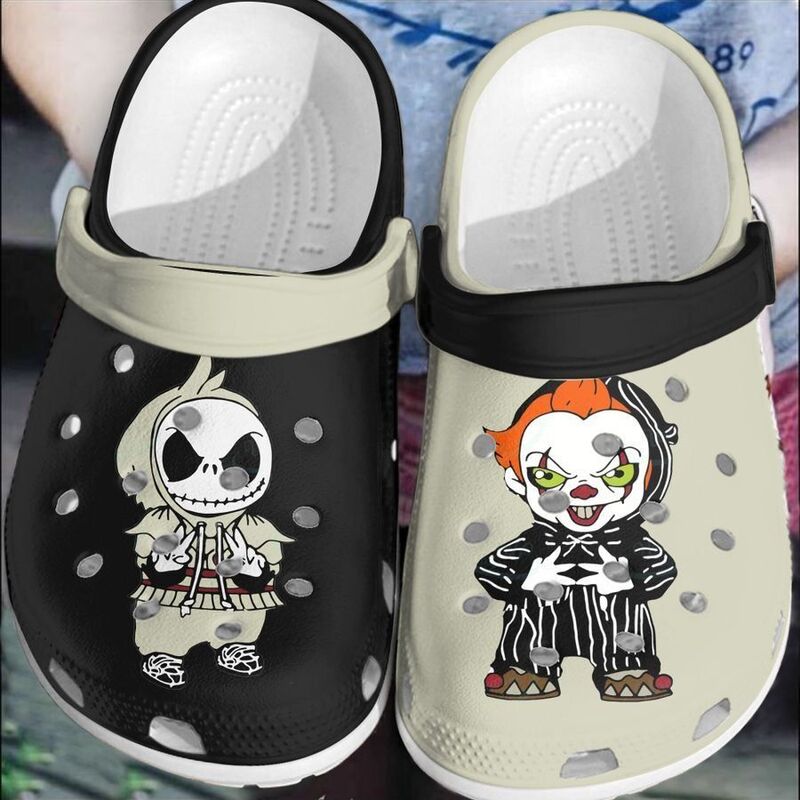 Cute IT Pennywise And Jack Skellington Crocs Clogs Cute IT Pennywise And Jack Skellington Crocs Clogs