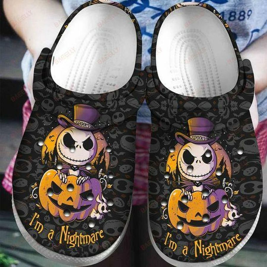 Jack Skellington Crocs Clogs I'm A Nightmare Jack Skellington Crocs Clogs I'm A Nightmare