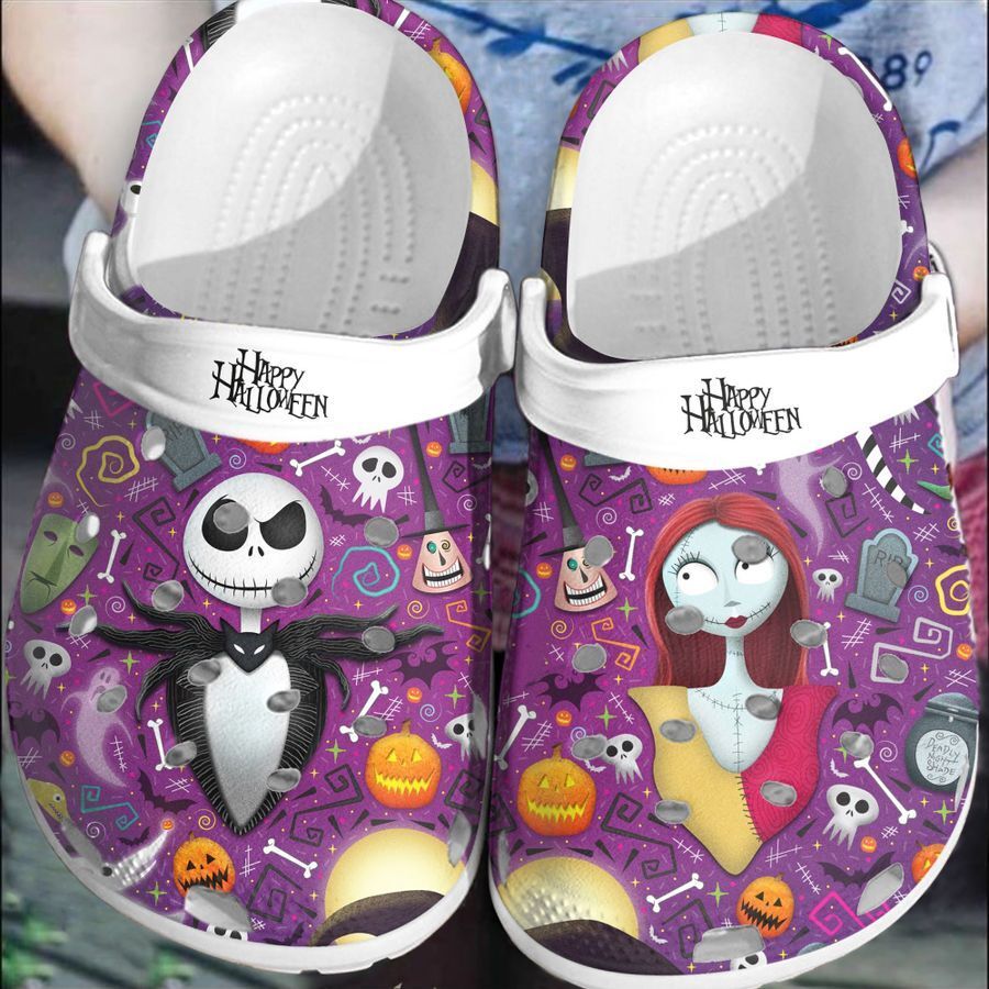 Jack Skellington And Sally Crocs Clogs Happy Halloween