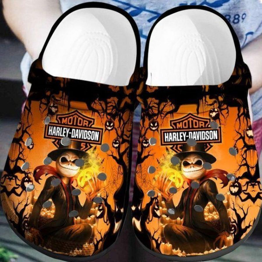 Jack Skellington Crocs Clogs Motor Harley Davidson