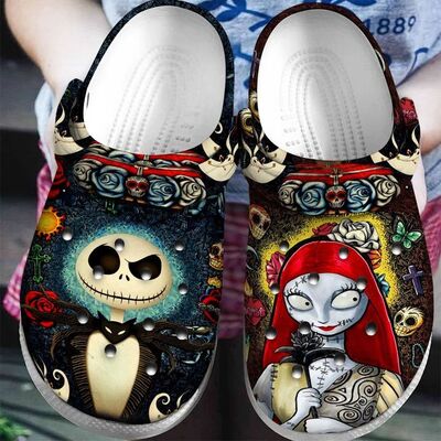 Jack Skellington And Sally Crocs Clogs Unique Halloween Gift Jack Skellington And Sally Crocs Clogs Unique Halloween Gift