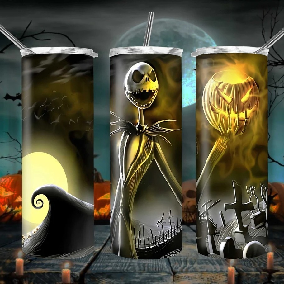 Jack Skellington Skinny Tumbler Scary Halloween Gift Jack Skellington Skinny Tumbler Scary Halloween Gift