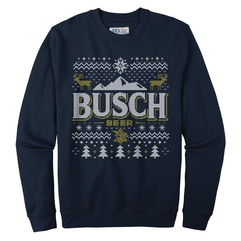 Busch Beer Ugly Christmas Sweater Deer Pine Busch Beer Ugly Christmas Sweater Deer Pine