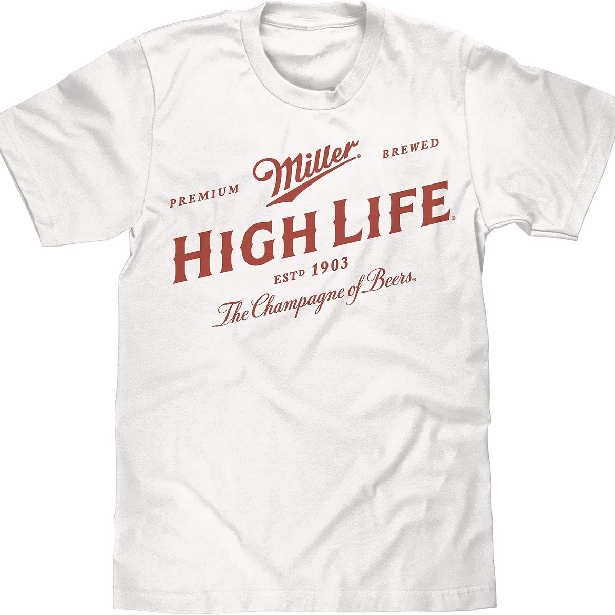Miller High Life T-Shirt Premium Brewed The Champagne Of Beers Miller High Life T-Shirt Premium Brewed The Champagne Of Beers