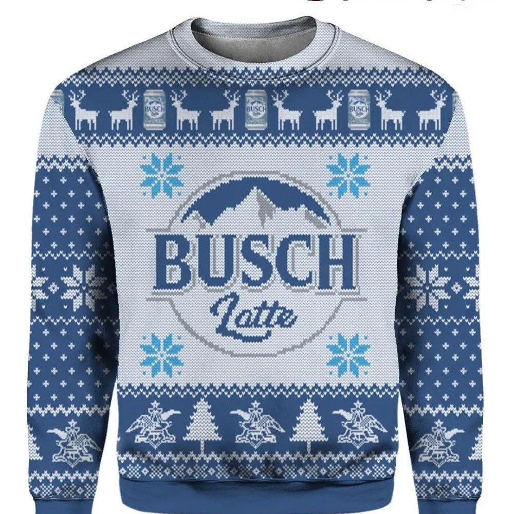 Busch Latte Beer Ugly Christmas Sweater Cool Gift