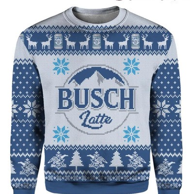 Busch Latte Beer Ugly Christmas Sweater Cool Gift Busch Latte Beer Ugly Christmas Sweater Cool Gift