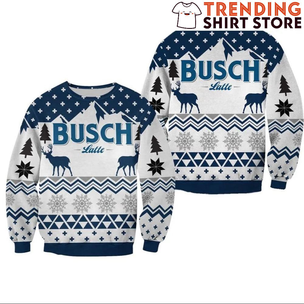 Busch Latte Ugly Christmas Sweater Best Gift For Beer Lovers