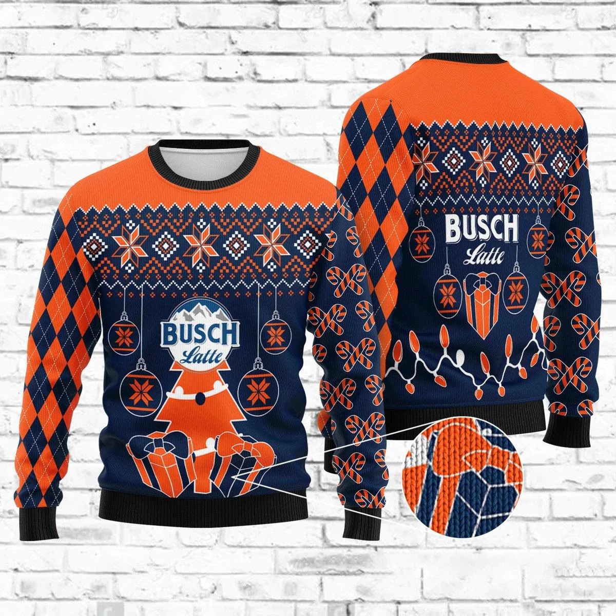 Busch Latte Ugly Christmas Sweater Best Gift For Beer Lover