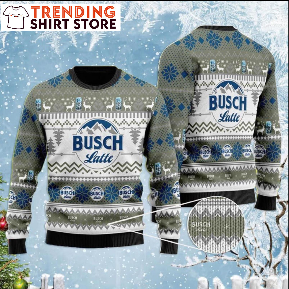 Grey Busch Latte Ugly Christmas Sweater Beer Lover Gift Grey Busch Latte Ugly Christmas Sweater Beer Lover Gift