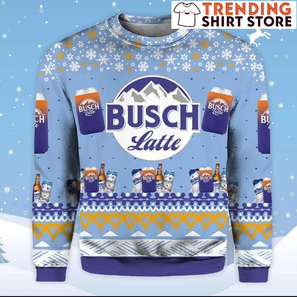Busch Latte Beer Ugly Christmas Sweater Surprise Gift For Beer Lovers