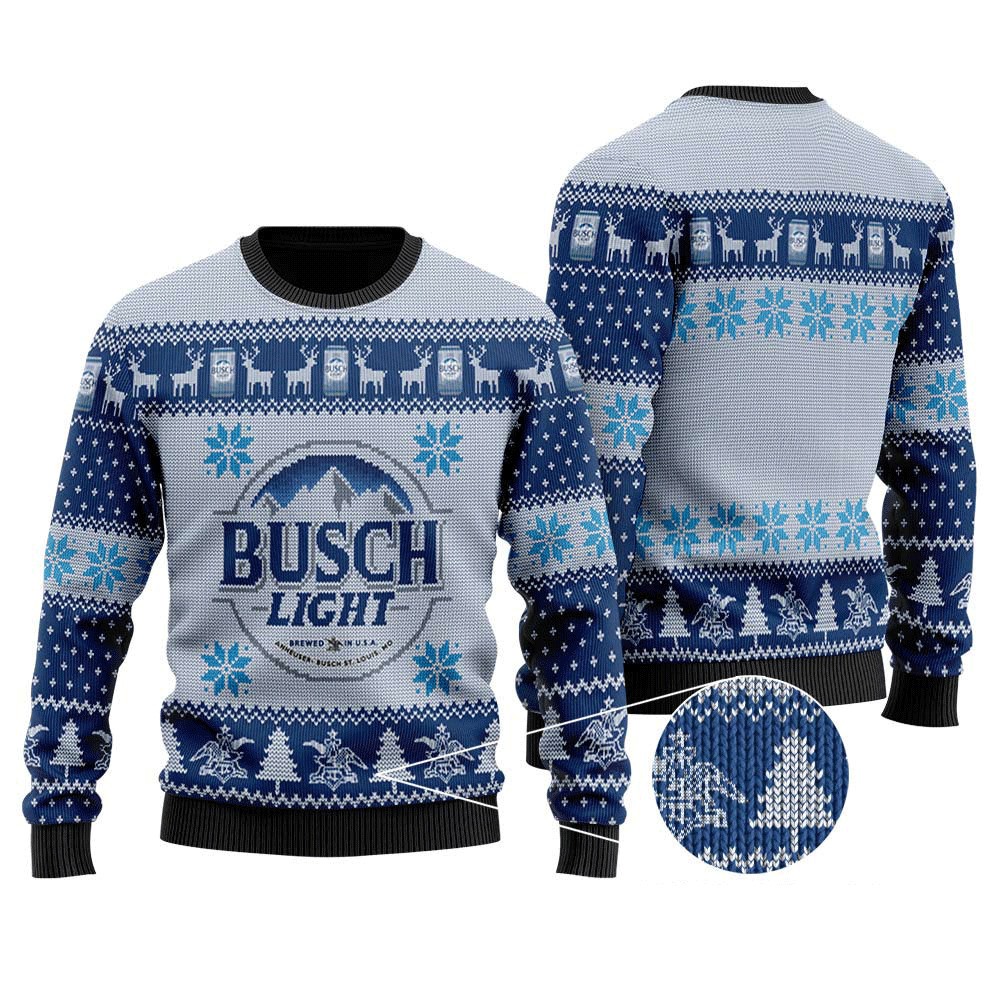 Retro Busch Light Ugly Christmas Sweater Retro Busch Light Ugly Christmas Sweater