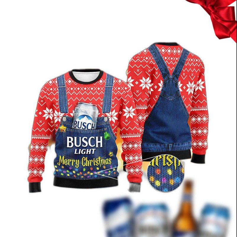 Merry Christmas Busch Light Ugly Christmas Sweater Merry Christmas Busch Light Ugly Christmas Sweater