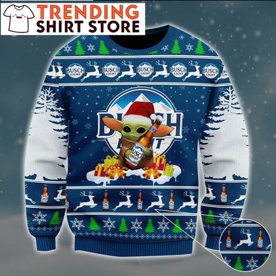 Baby Yoda Busch Light Ugly Christmas Sweater Baby Yoda Busch Light Ugly Christmas Sweater