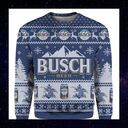 Busch Beer Ugly Christmas Sweater Retro