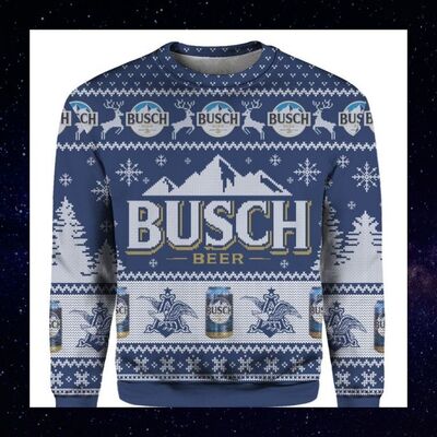 Busch Beer Ugly Christmas Sweater Retro Busch Beer Ugly Christmas Sweater Retro