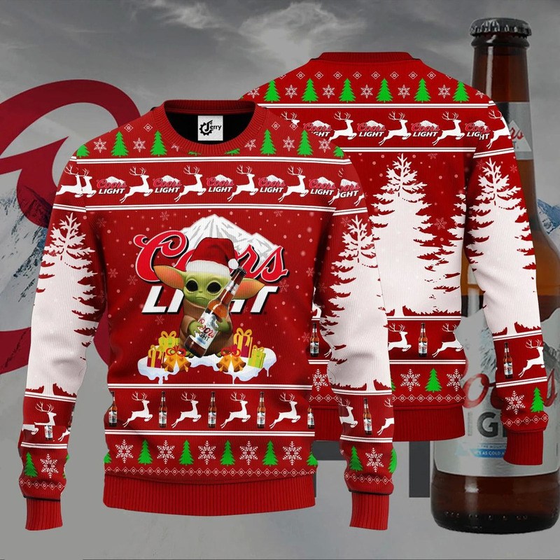 Christmas Baby Yoda Coors Light Ugly Christmas Sweater Christmas Baby Yoda Coors Light Ugly Christmas Sweater