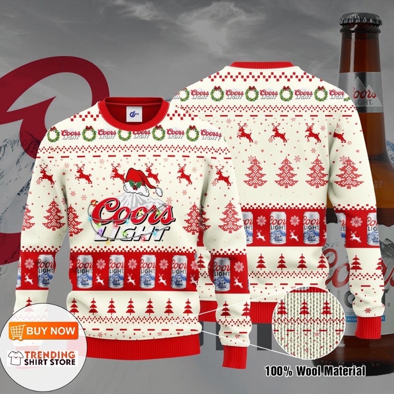 Coors Light Ugly Christmas Sweater Santa Hat Beer Lovers Gift Coors Light Ugly Christmas Sweater Santa Hat Beer Lovers Gift