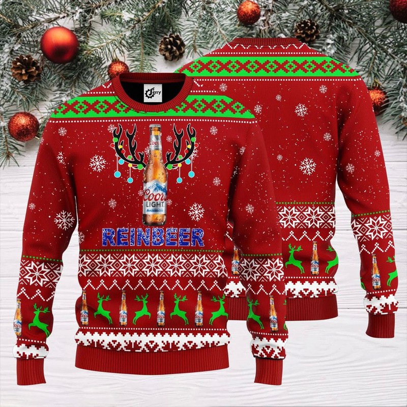 Reinbeer Coors Light Ugly Christmas Sweater Reinbeer Coors Light Ugly Christmas Sweater