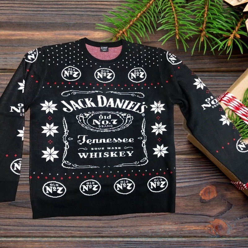 Jack Daniels Ugly Christmas Sweater Tennessee Sour Mash Whiskey