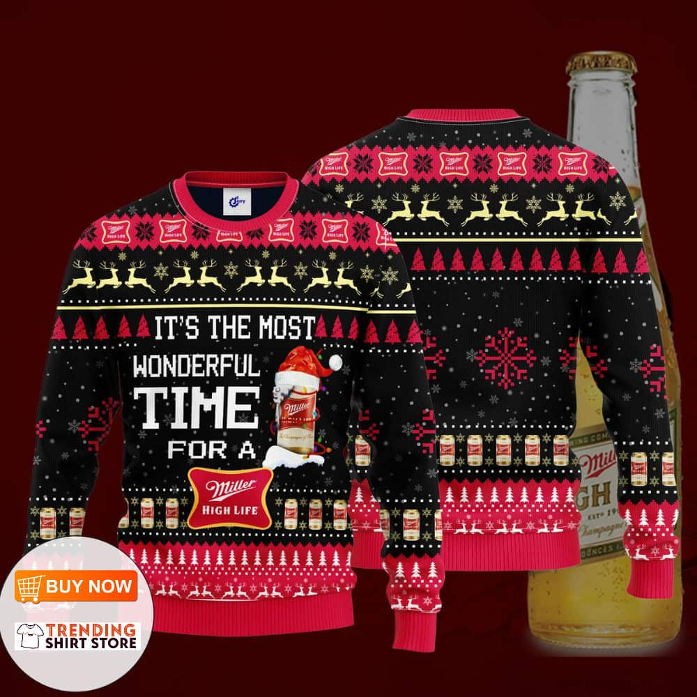 It’s The Most Wonderful Time For A Miller High Life Ugly Christmas Sweater