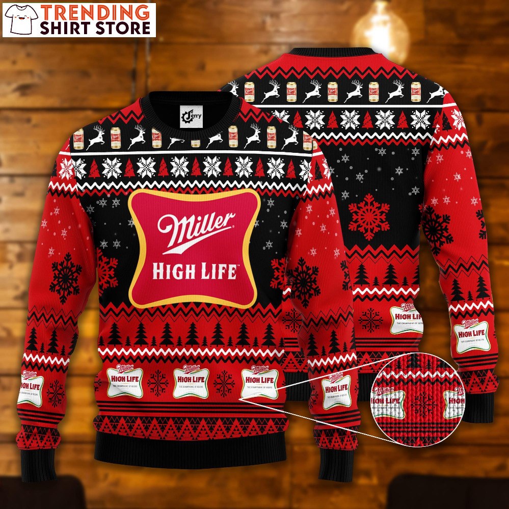Xmas Miller High Life Ugly Christmas Sweater Xmas Miller High Life Ugly Christmas Sweater