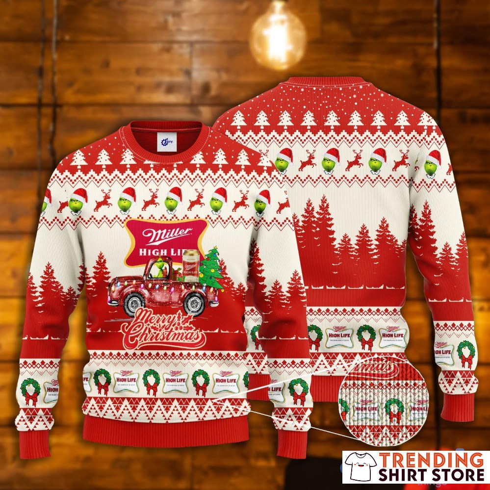 Grinch Miller High Life Ugly Christmas Sweater Merry Christmas