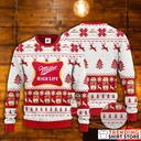 Miller High Life Ugly Christmas Sweater Reindeer Xmas Gift