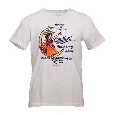 Girl In The Moon Miller High Life T-Shirt Superior In Quality Girl In The Moon Miller High Life T-Shirt Superior In Quality
