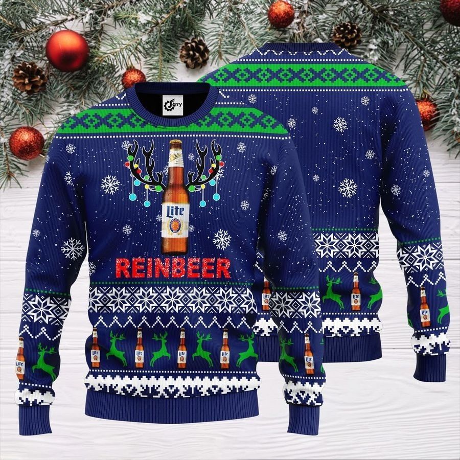 Miller Lite Ugly Christmas Sweater Surprise Gift For Christmas