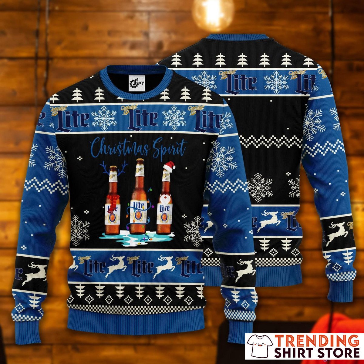 Christmas Spirit Miller Lite Ugly Christmas Sweater Christmas Spirit Miller Lite Ugly Christmas Sweater