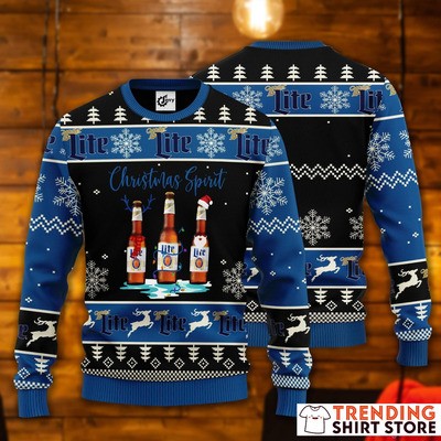Christmas Spirit Miller Lite Ugly Christmas Sweater Christmas Spirit Miller Lite Ugly Christmas Sweater