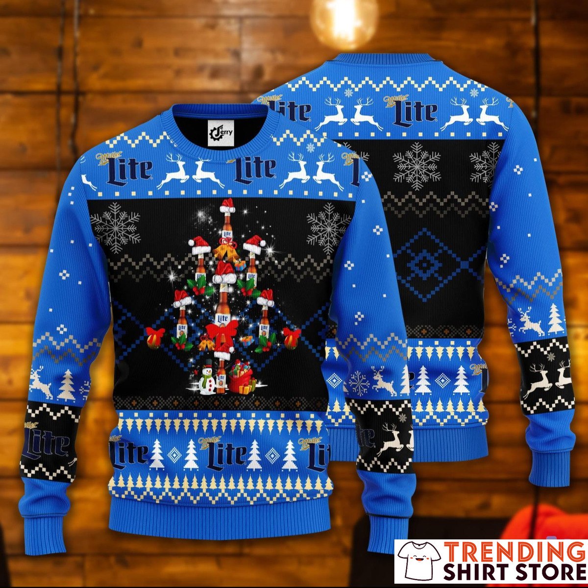 Miller Lite Ugly Christmas Sweater Christmas Tree