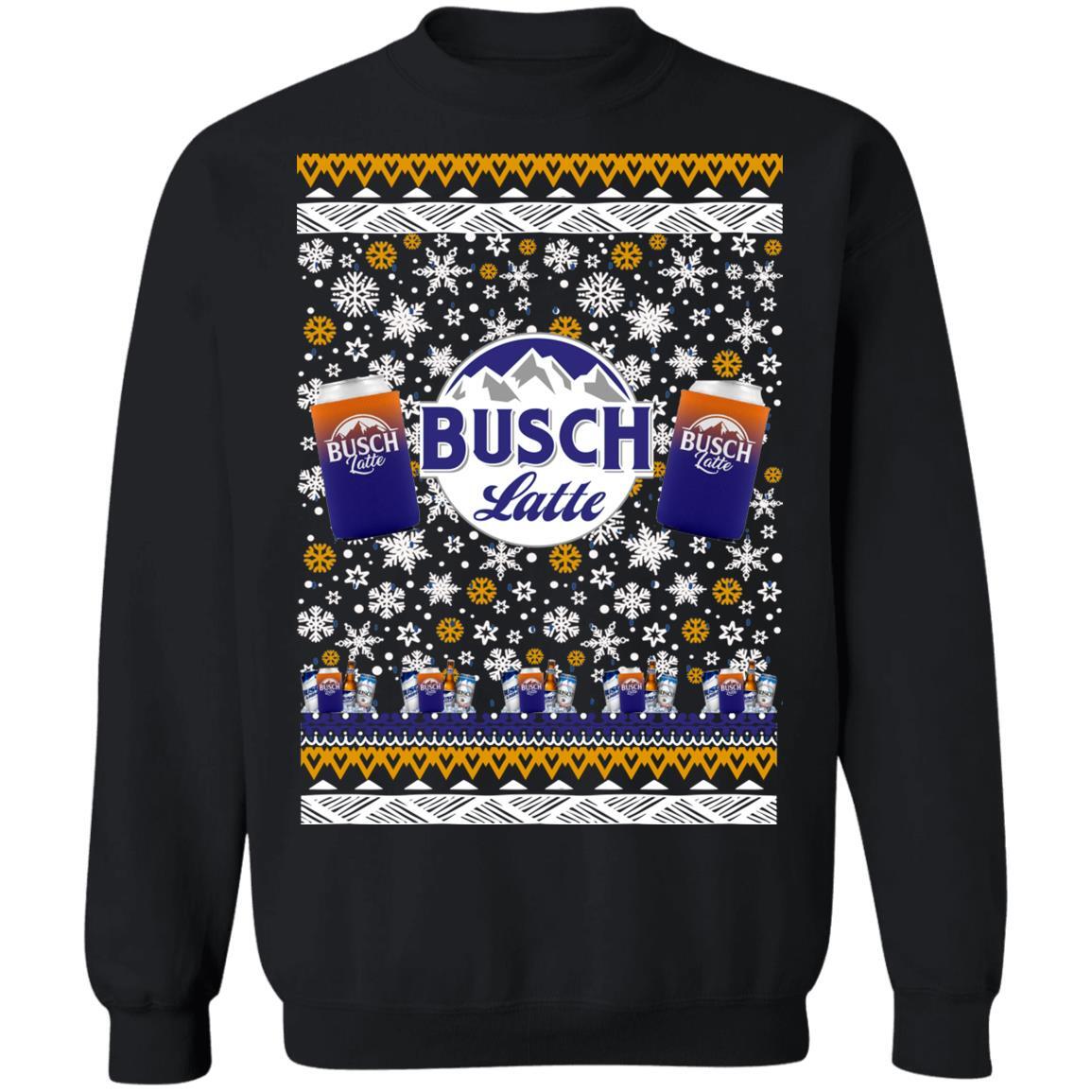 Busch Latte Ugly Christmas Sweater Gift For Beer Lovers