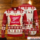 Miller High Life Ugly Christmas Sweater Beer Lovers Gift