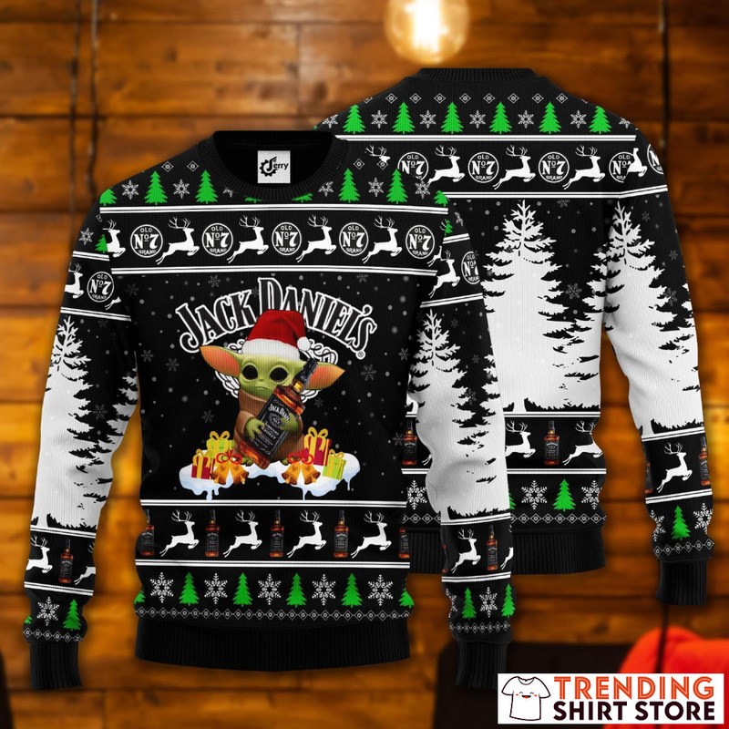 Baby Yoda Hug Jack Daniels Ugly Christmas Sweater Baby Yoda Hug Jack Daniels Ugly Christmas Sweater