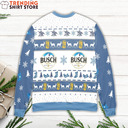 Busch Beer Ugly Christmas Sweater Snowflake Socks Pattern