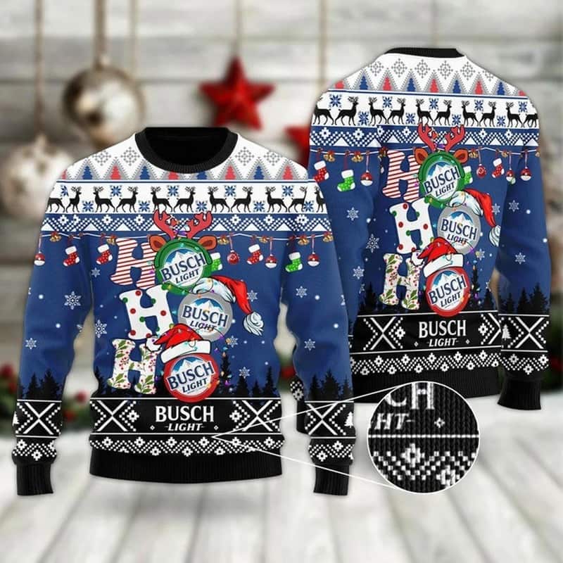 Cool Busch Light Ugly Christmas Sweater HoHoHo Cool Busch Light Ugly Christmas Sweater HoHoHo