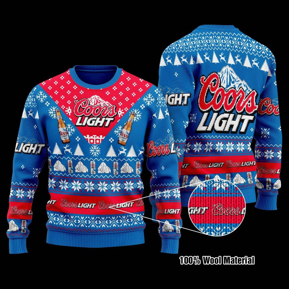 Coors Light Beer Blue Ugly Christmas Sweater Coors Light Beer Blue Ugly Christmas Sweater
