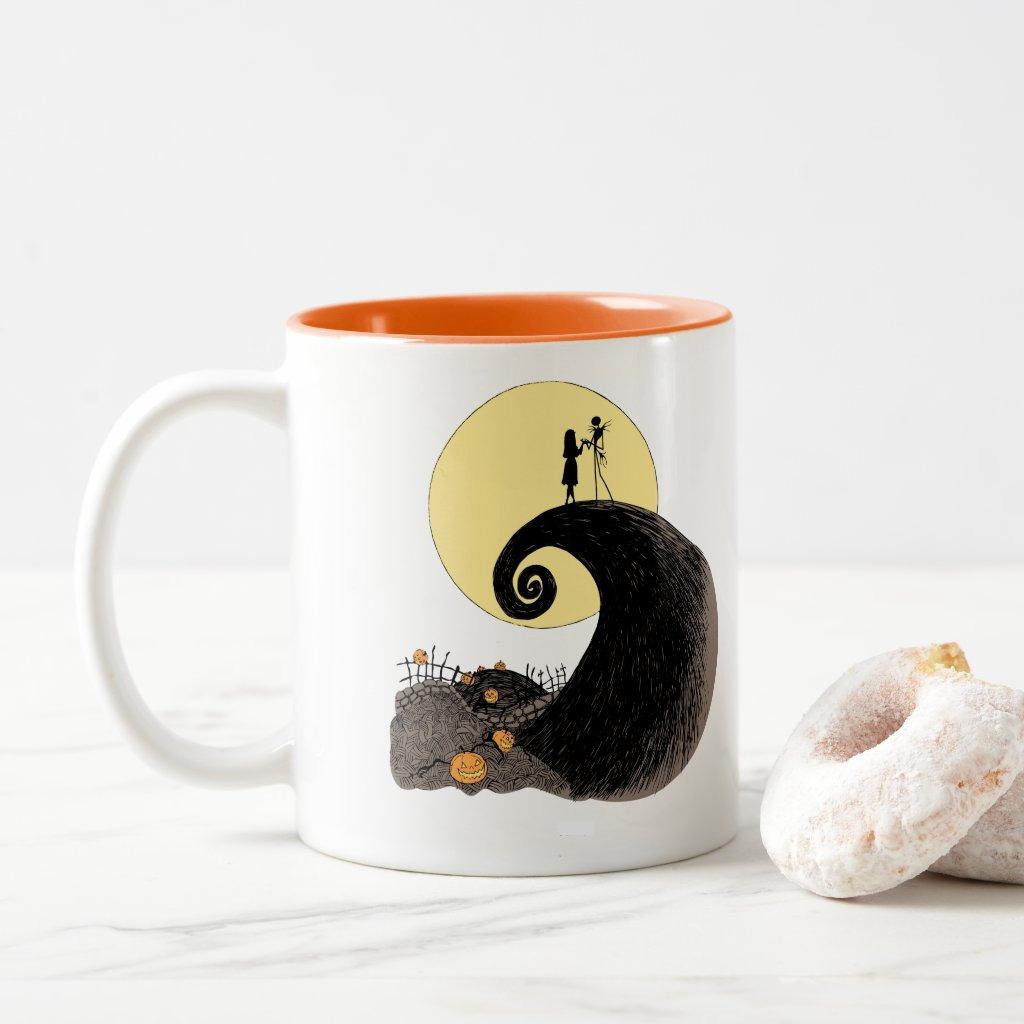 Jack Skellington And Sally Mug Moon Silhouette Two-Tone Jack Skellington And Sally Mug Moon Silhouette Two-Tone