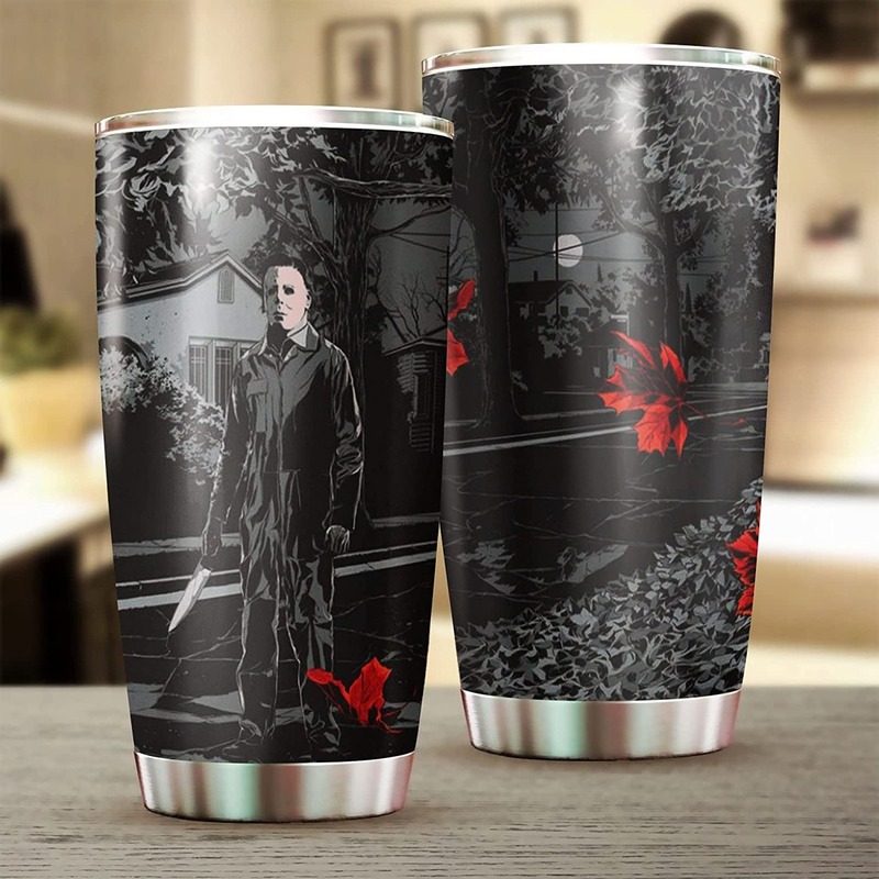 Michael Myers Tumbler Black And White Michael Myers Tumbler Black And White