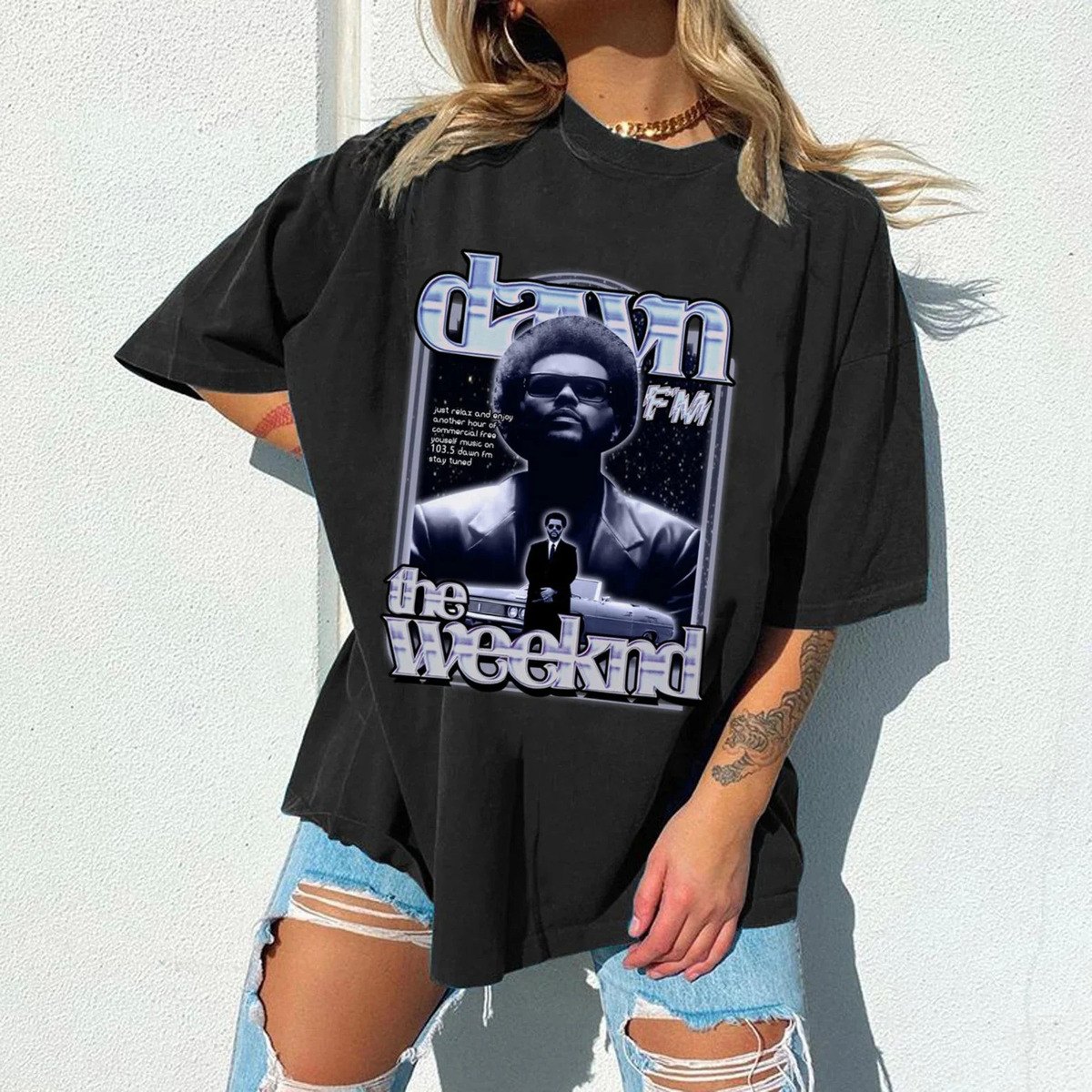 The Weeknd Vintage Black Suite Dawn FM T-Shirt The Weeknd Vintage Black Suite Dawn FM T-Shirt