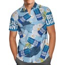 Bud Light Platinum Hawaiian Shirt Light Beer Brewed For The Night Bud Light Platinum Hawaiian Shirt Light Beer Brewed For The Night