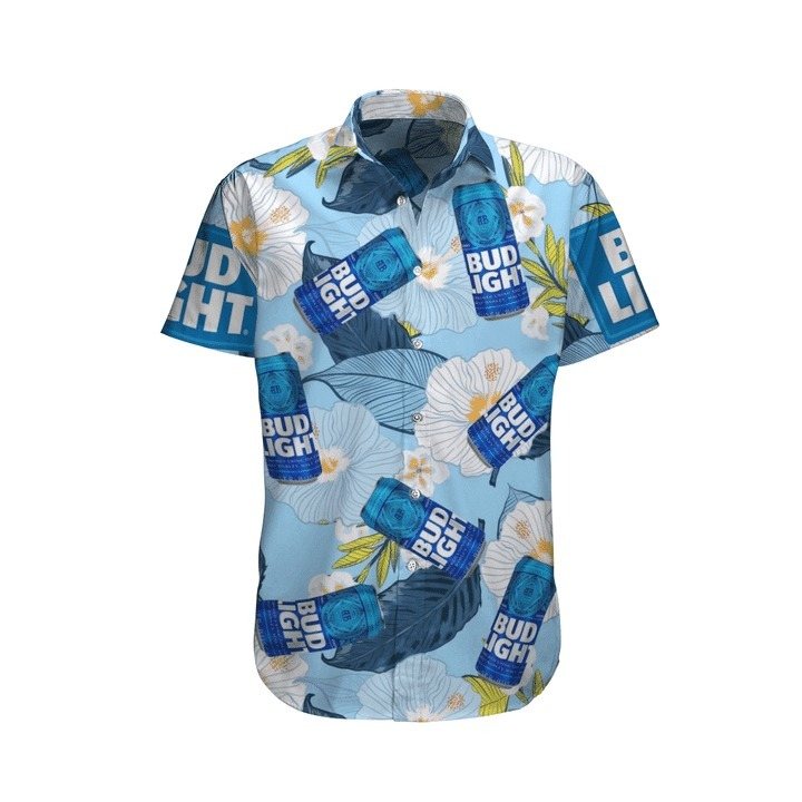 Bud Light Platinum Hawaiian Shirt Light Beer Brewed For The Night Bud Light Platinum Hawaiian Shirt Light Beer Brewed For The Night