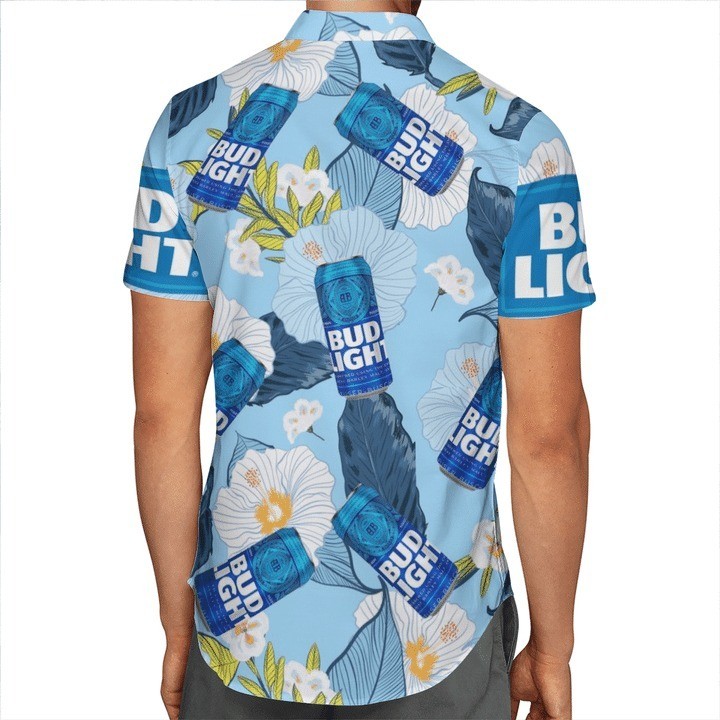 Bud Light Platinum Hawaiian Shirt Light Beer Brewed For The Night Bud Light Platinum Hawaiian Shirt Light Beer Brewed For The Night