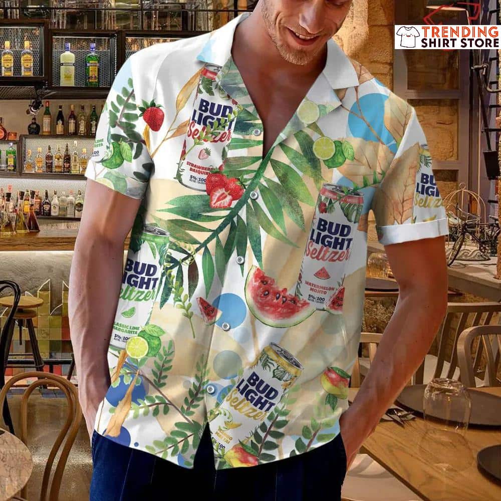 Bud Light Seltzer Hawaiian Shirt Mango Strawberry Watermelon Classic Lime Bud Light Seltzer Hawaiian Shirt Mango Strawberry Watermelon Classic Lime