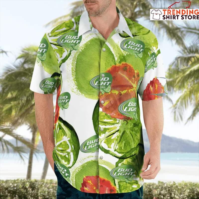 Bud Light Lemon Lime Seltzer Hawaiian Shirt Bud Light Lemon Lime Seltzer Hawaiian Shirt