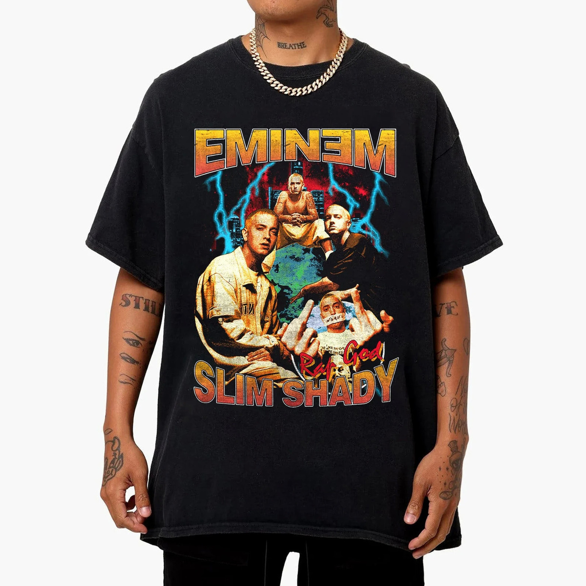 Eminem Slim Shady Rap God Vintage 90s T-Shirt Eminem Slim Shady Rap God Vintage 90s T-Shirt