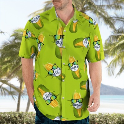 Funny Busch Latte Green Corn Hawaiian Shirt Funny Busch Latte Green Corn Hawaiian Shirt